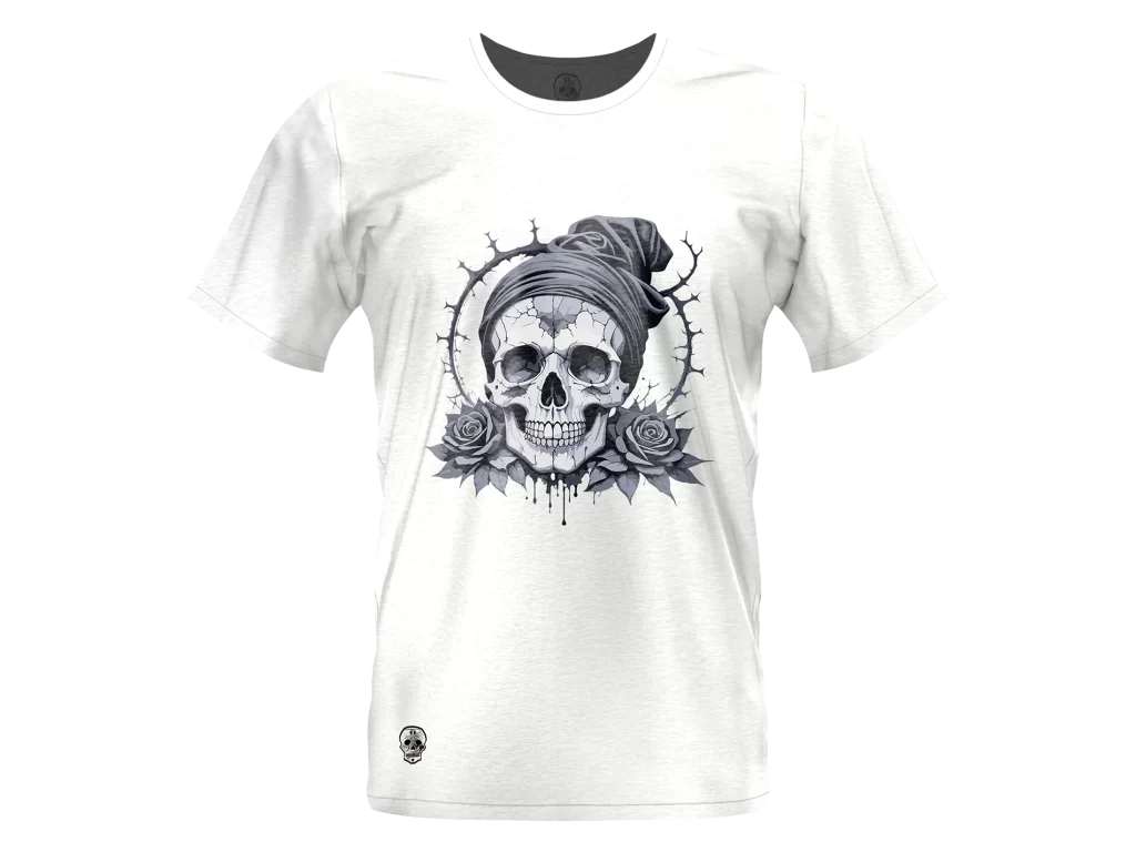 Skull Head Roses Gray